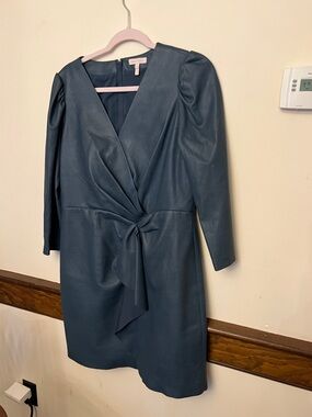 Taylor Dark Teal Faux Leather Dress